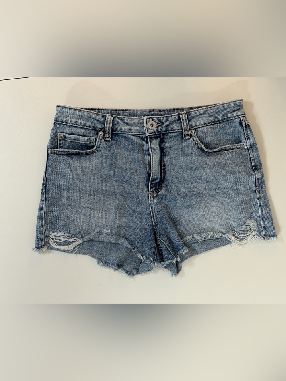 Light Wash Denim Cutoff Shorts - Women